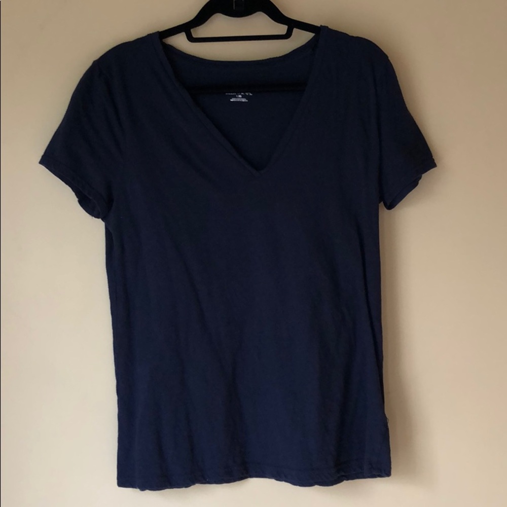 Navy V Neck Tee